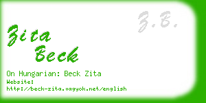 zita beck business card